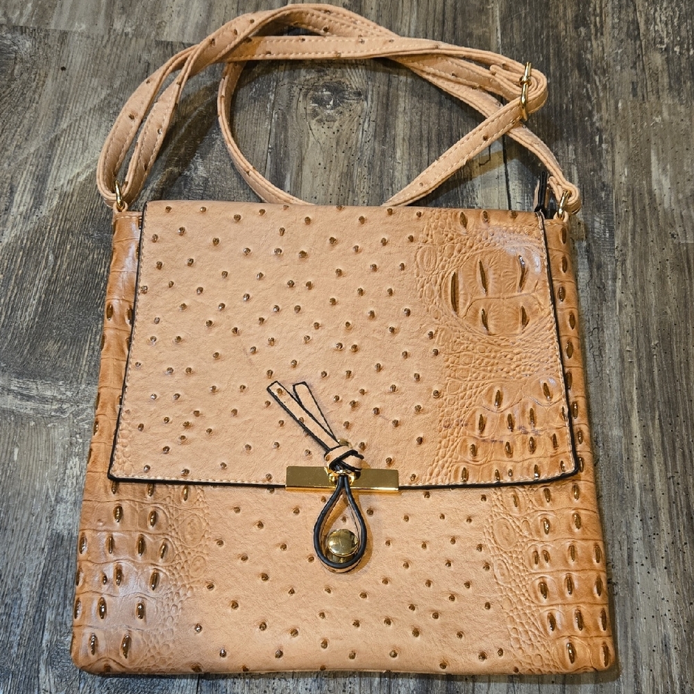 Elegant Tan Leather Women Bag